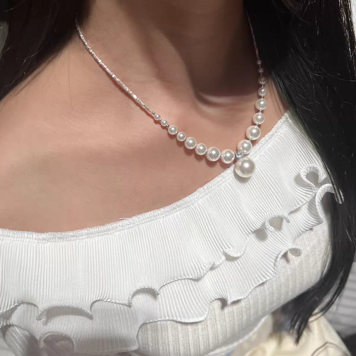 Natural Australian Pearls Sterling Silver Necklace 40+7cm Gift box and greetings card