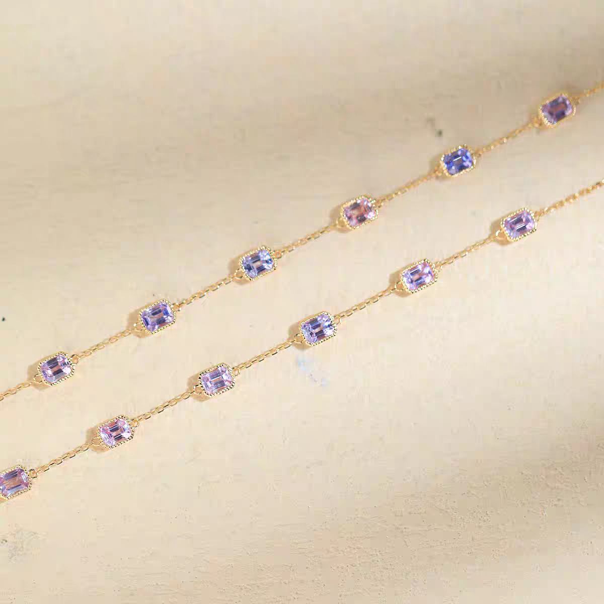 18K Gold Natural Pink Sapphire Bracelet With Lab Certificate