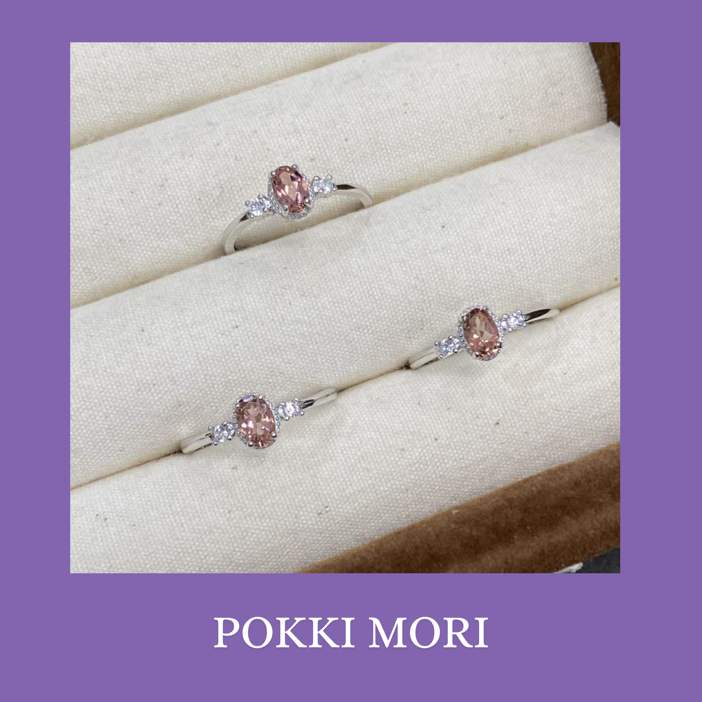 Pink Oath natural Tourmaline Sterling Silver 925 Resizable Certified Ring