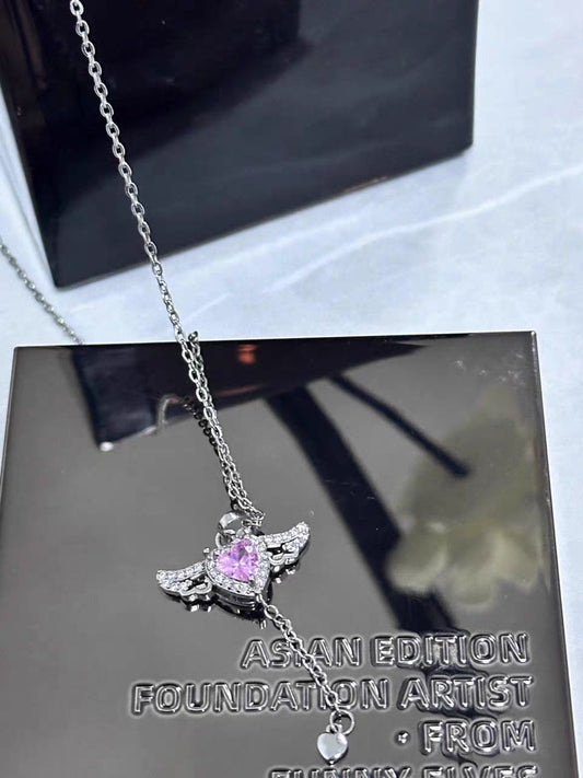 Angel Wings 999 Silver Necklace with lab certificate - 45-5 Cm