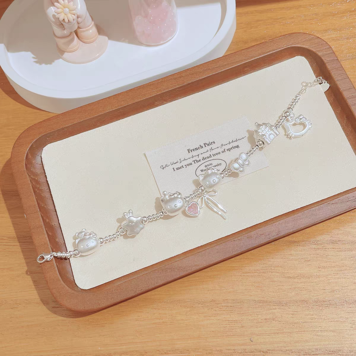 Kitty Bow 999 Pure Silver Certified bracelet