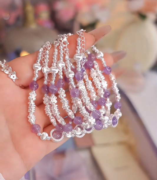 Amethyst Haze Sterling Silver 925 Bracelet with Lab Certificate 8.5grams Silver