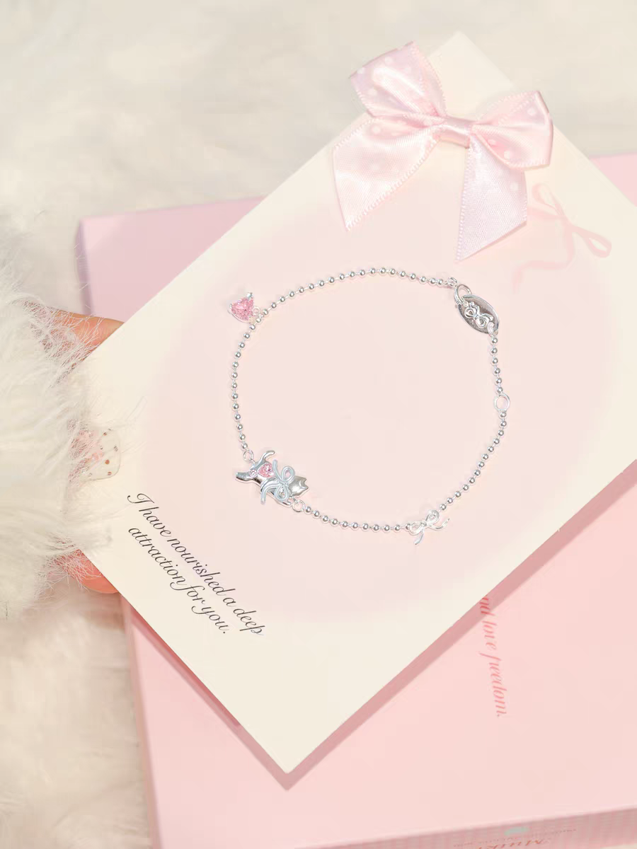 Hearty Kitten Sterling Silver 925 Bracelet with lab certificate