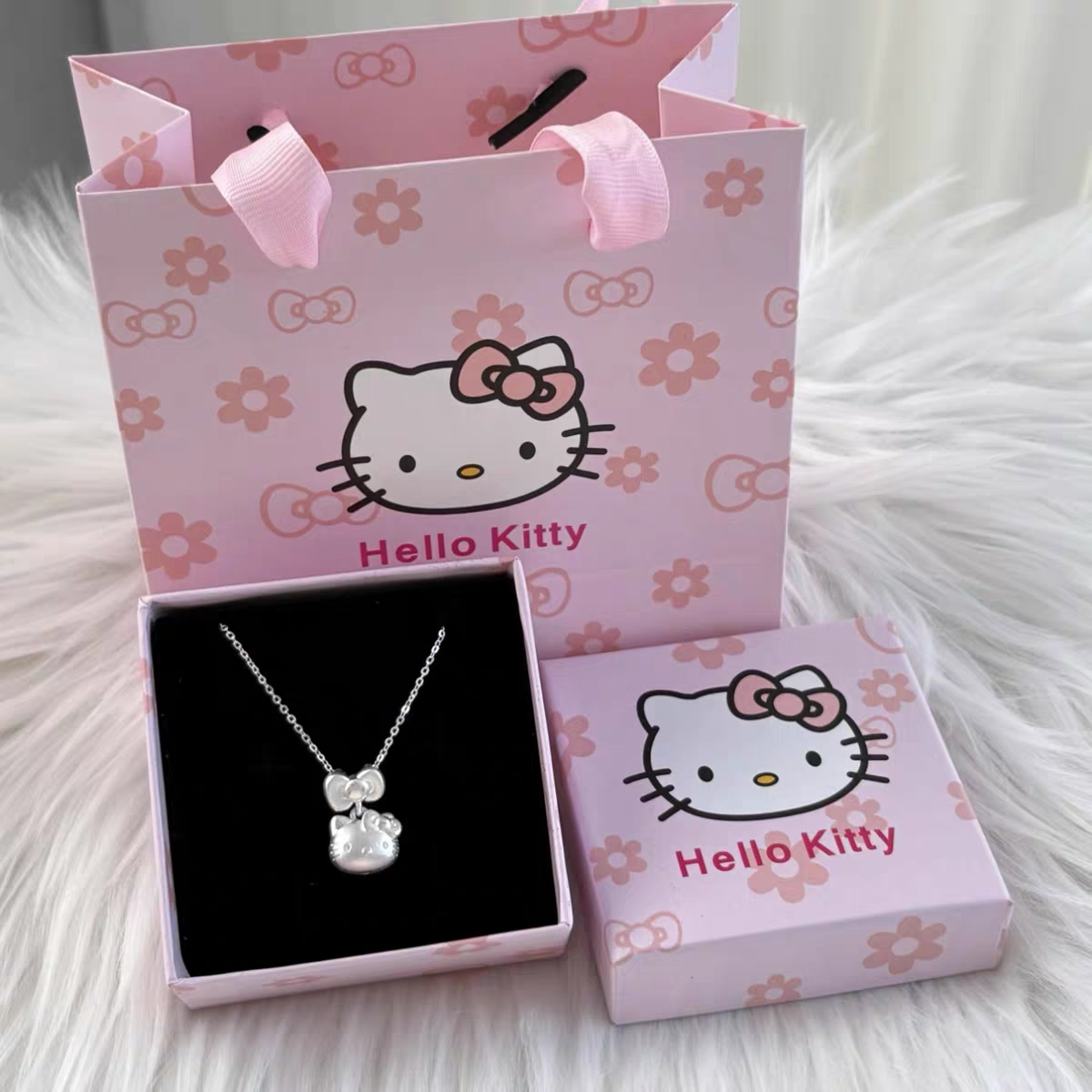 Sweety Kitty 999 Silver Certified Necklace with oab certificate 40+5cm