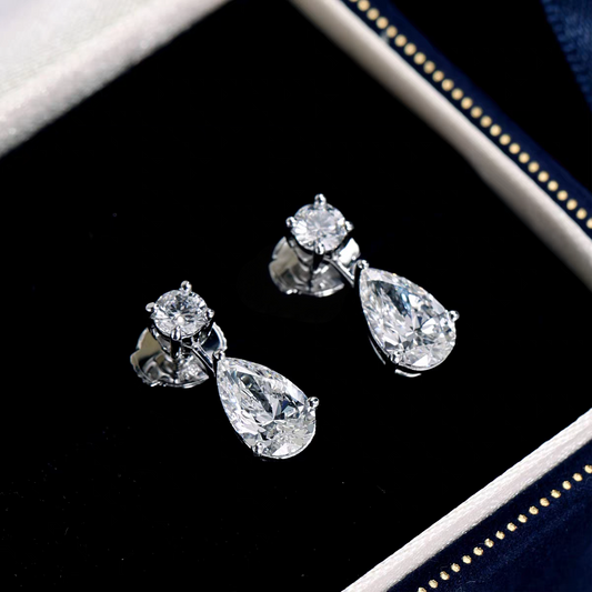 Drops of my heart Lab Diamonds IGI Certified 18k Gold Earrings