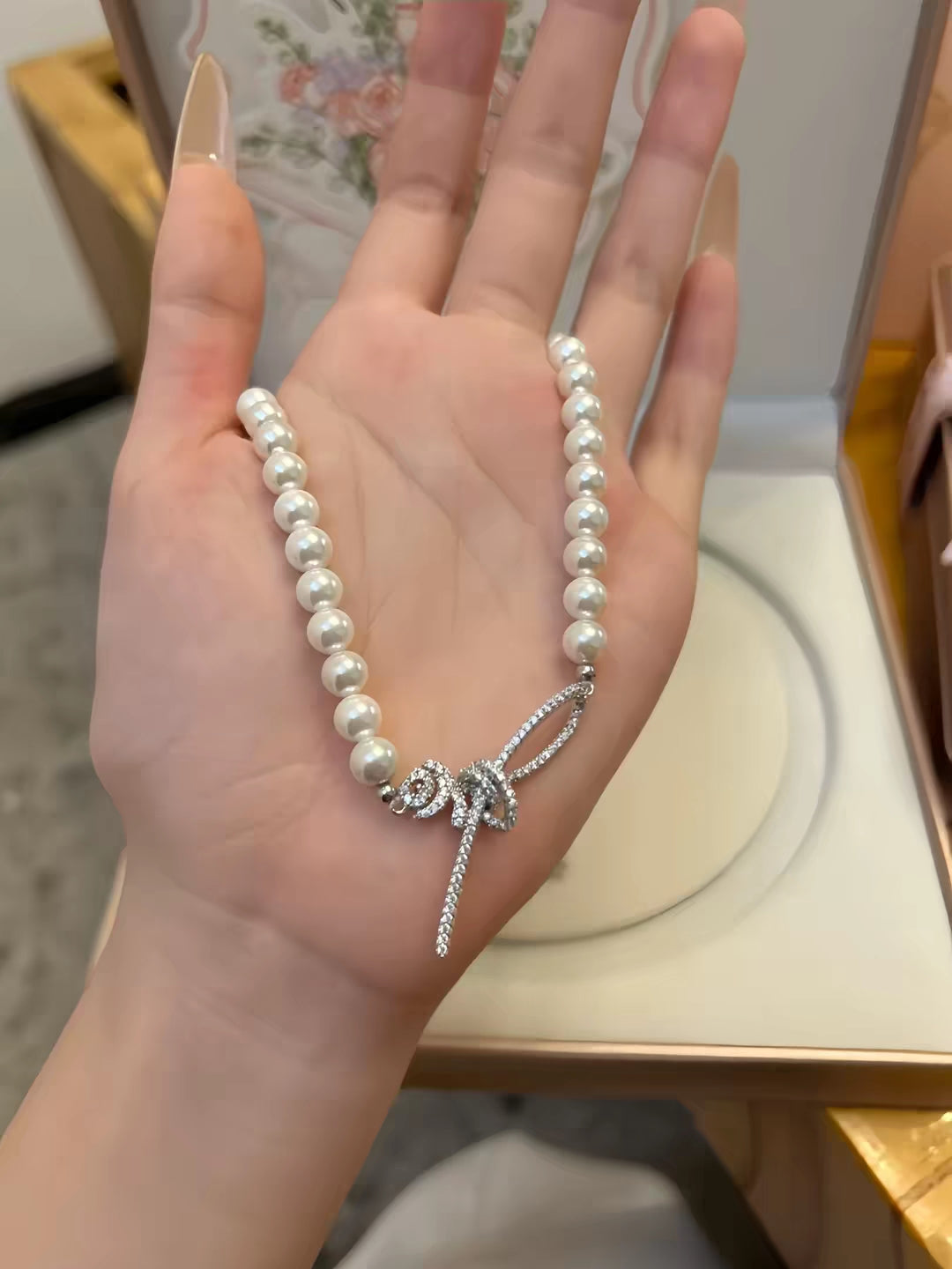 Natural Australian Pearls permanent Knot  Sterling Silver Necklace -Giftable Packing as Picture s-Greeting Card-Custom Hand written Note