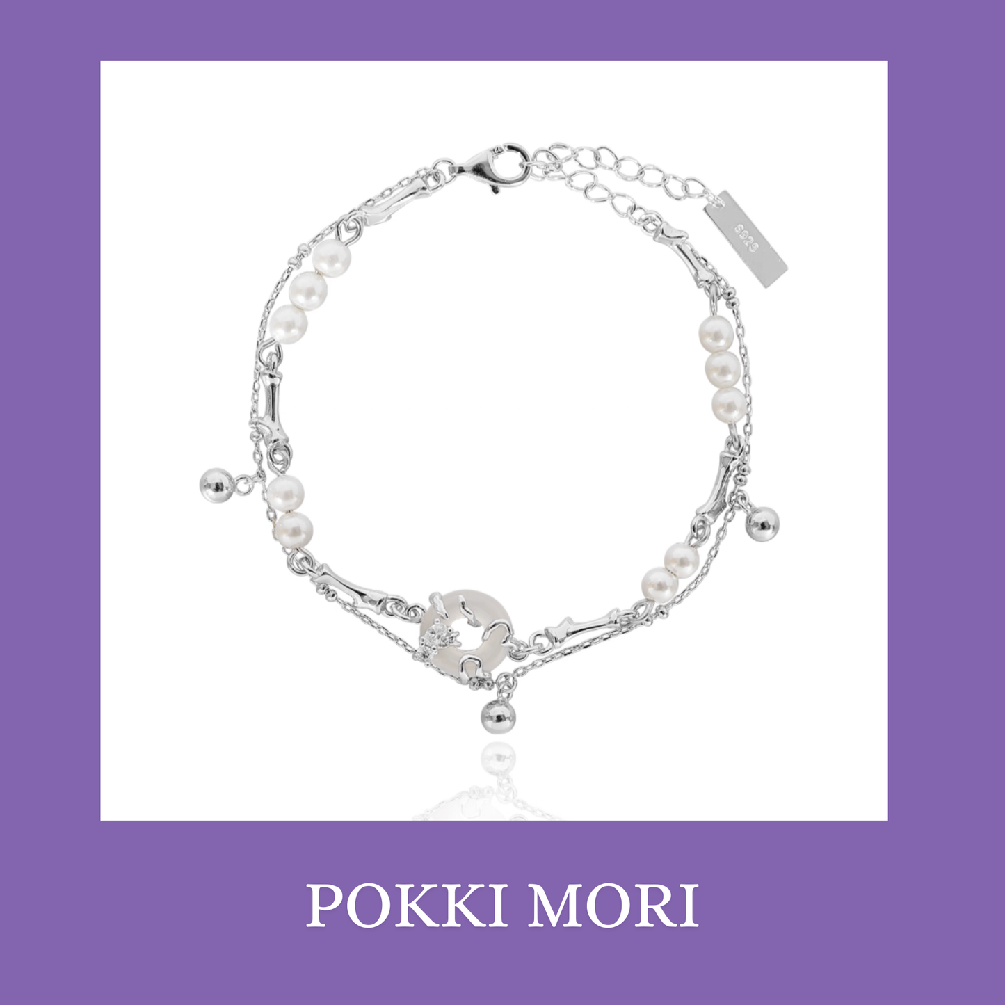 Jade Pearls Sterling Silver Double layer Bracelet