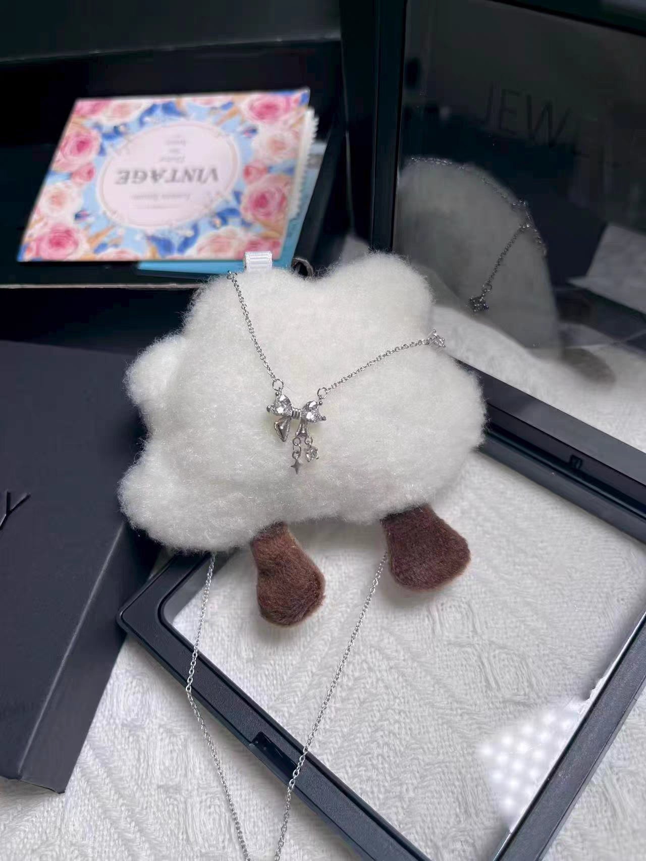 Bow Clip Silver 999 Necklace with lab certificate 45+5cm