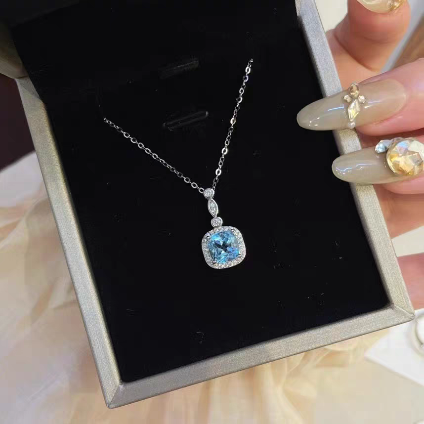 Ocean Blues 925 Sterling Silver Necklace with Certificate