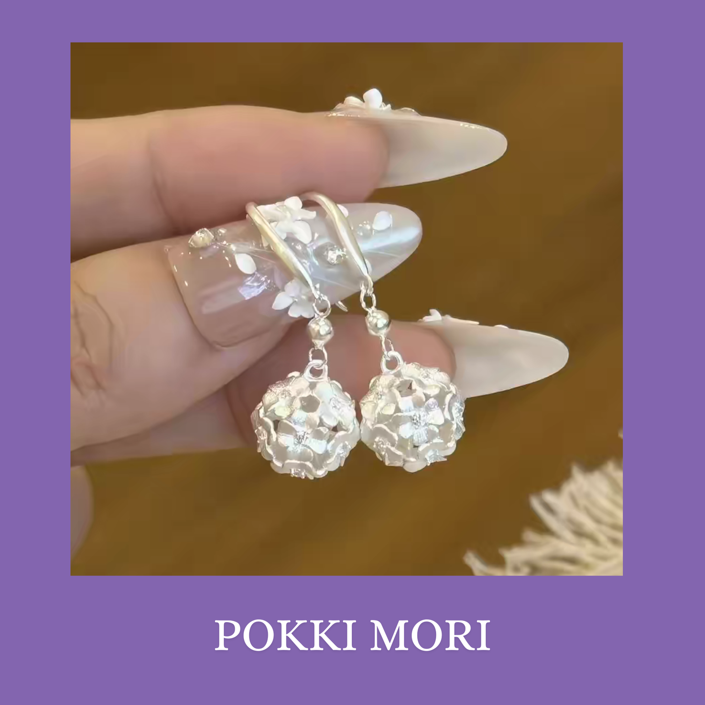 Daisy Ball 999 Silver Earrings with lab certificate 4grams each