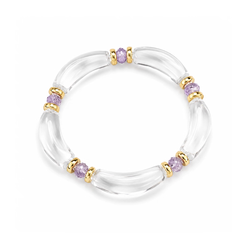 Natural clear Quartz Sterling Silver bracelet - Resizable