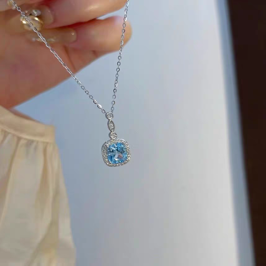 Ocean Blues 925 Sterling Silver Necklace with Certificate