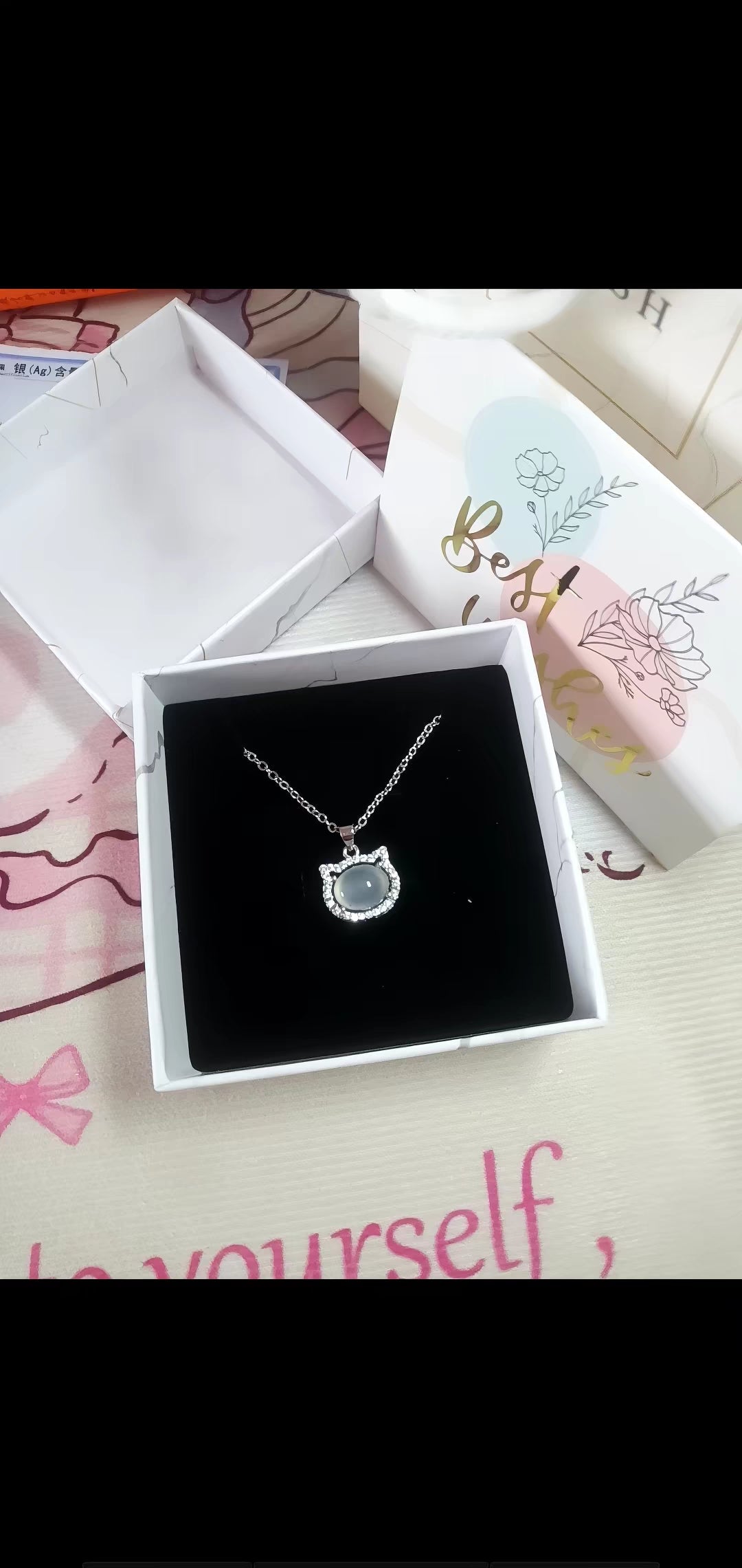 Kitty Jade 999 Silver Necklace with Lab Certificate