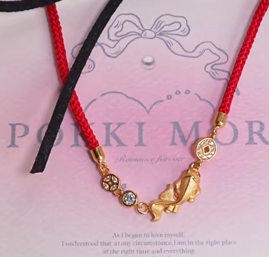 Lucky Fish Charm Gold Filled Bracelet