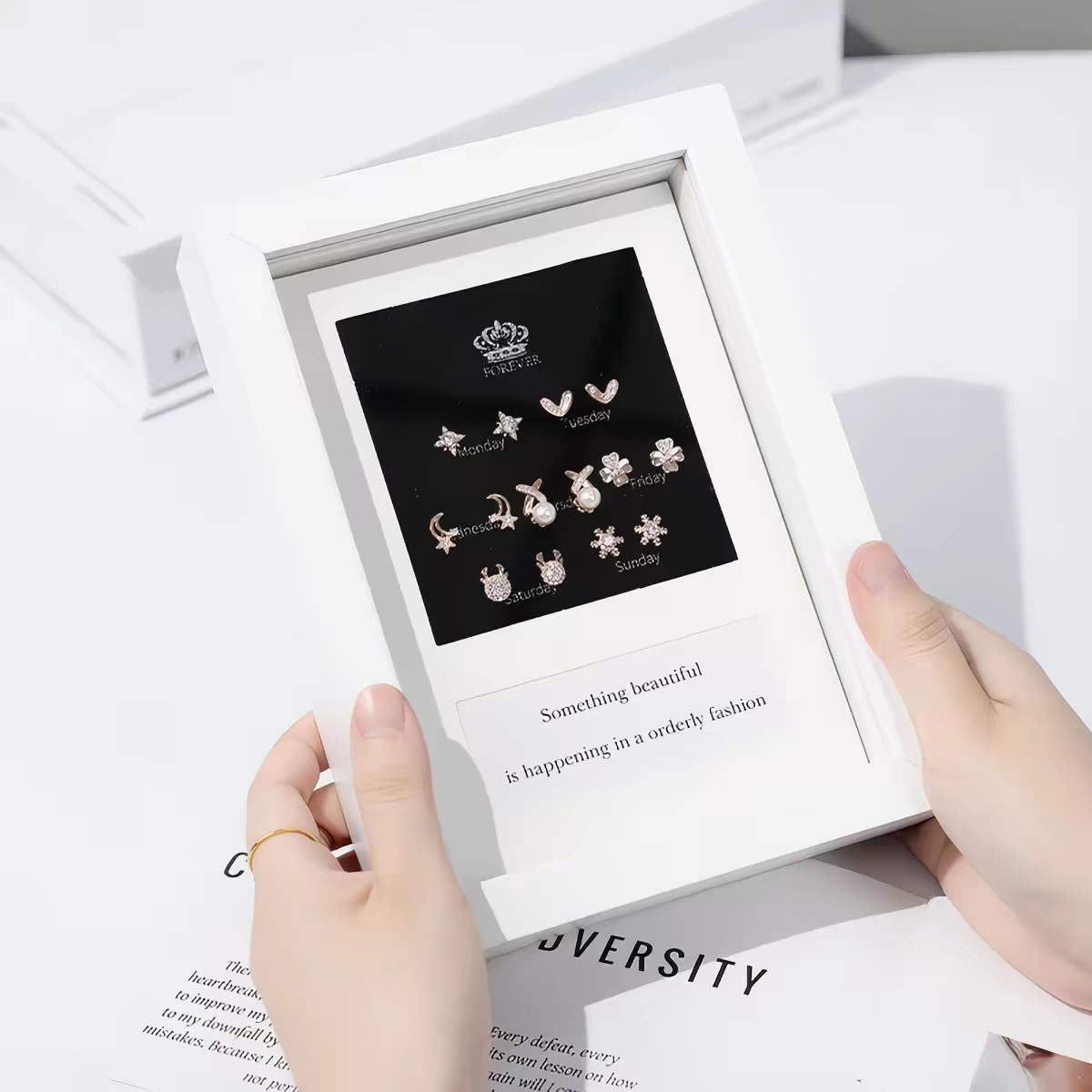 One Week Supply of your Sterling Silver 925 Earrings Each Piece comes with lab certificate and a photo Frame (Free photo print)