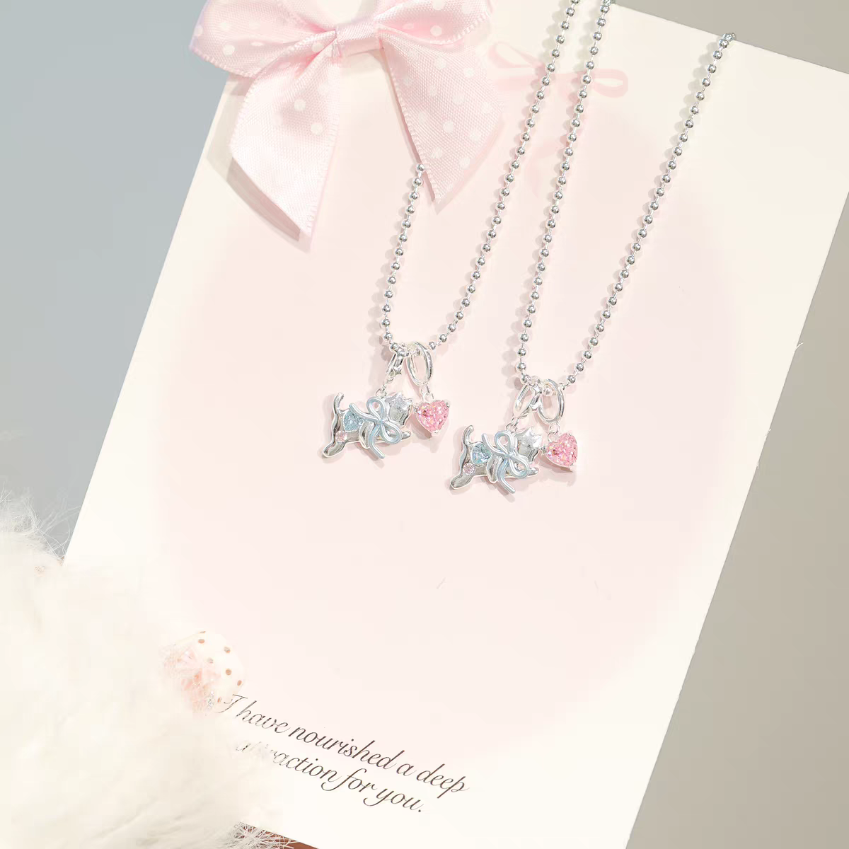 Hearty Kitten Sterling Silver 925 Necklace with Lab Certificate 40+5cm