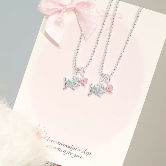 Hearty Kitten Sterling Silver 925 Necklace with Lab Certificate 40+5cm