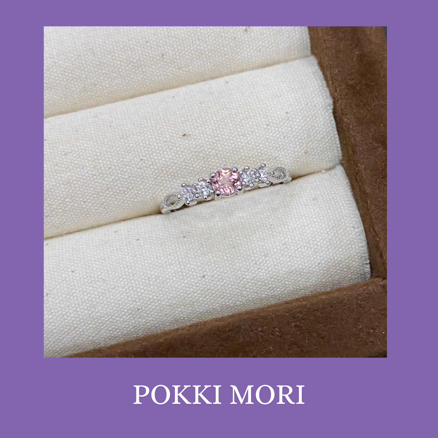 Pink Promise natural Tourmaline Sterling Silver 925 Ring Certified Resizable