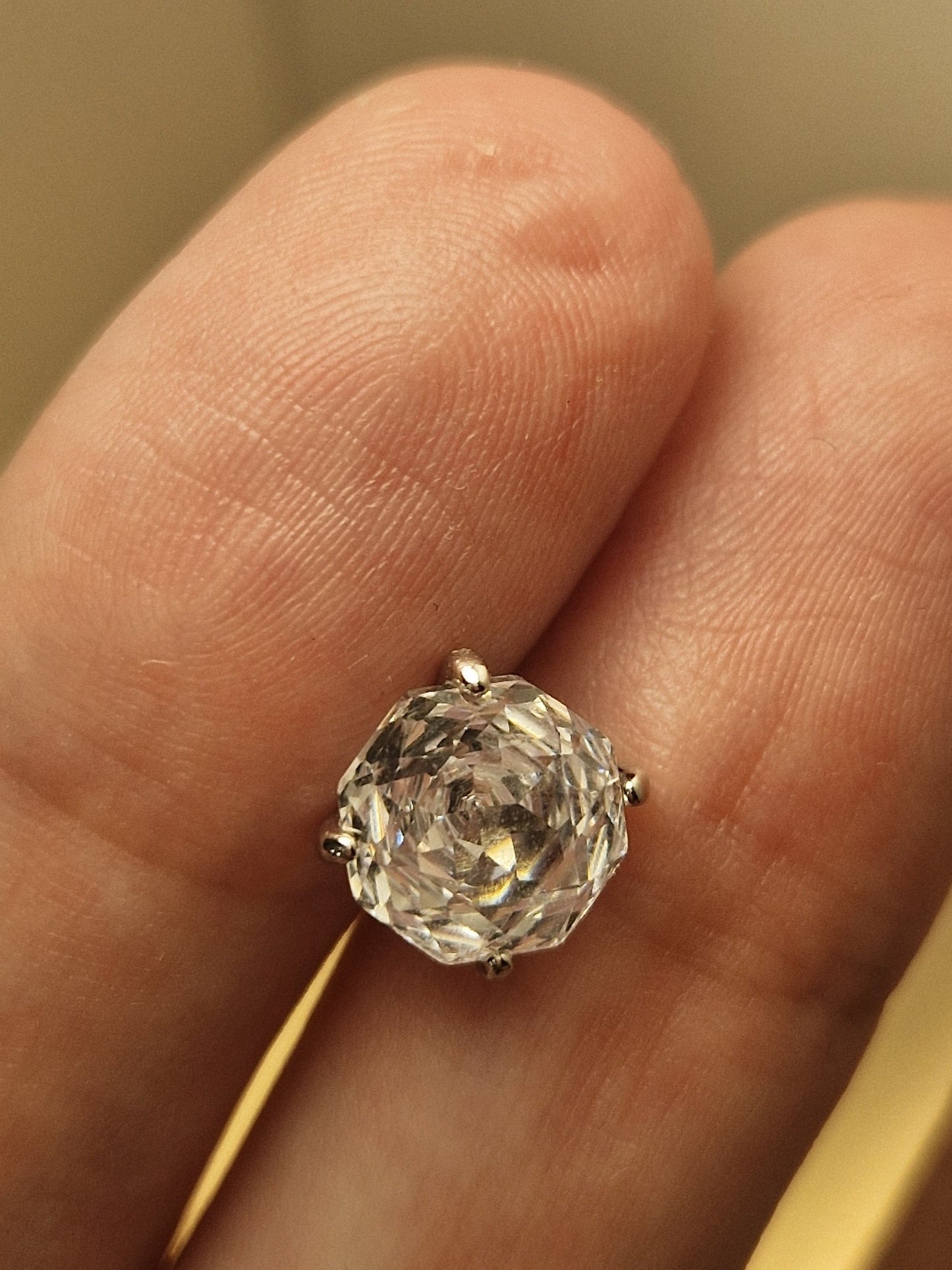 Rose Cut Cubic Zircon Sterling Silver Stud earrings