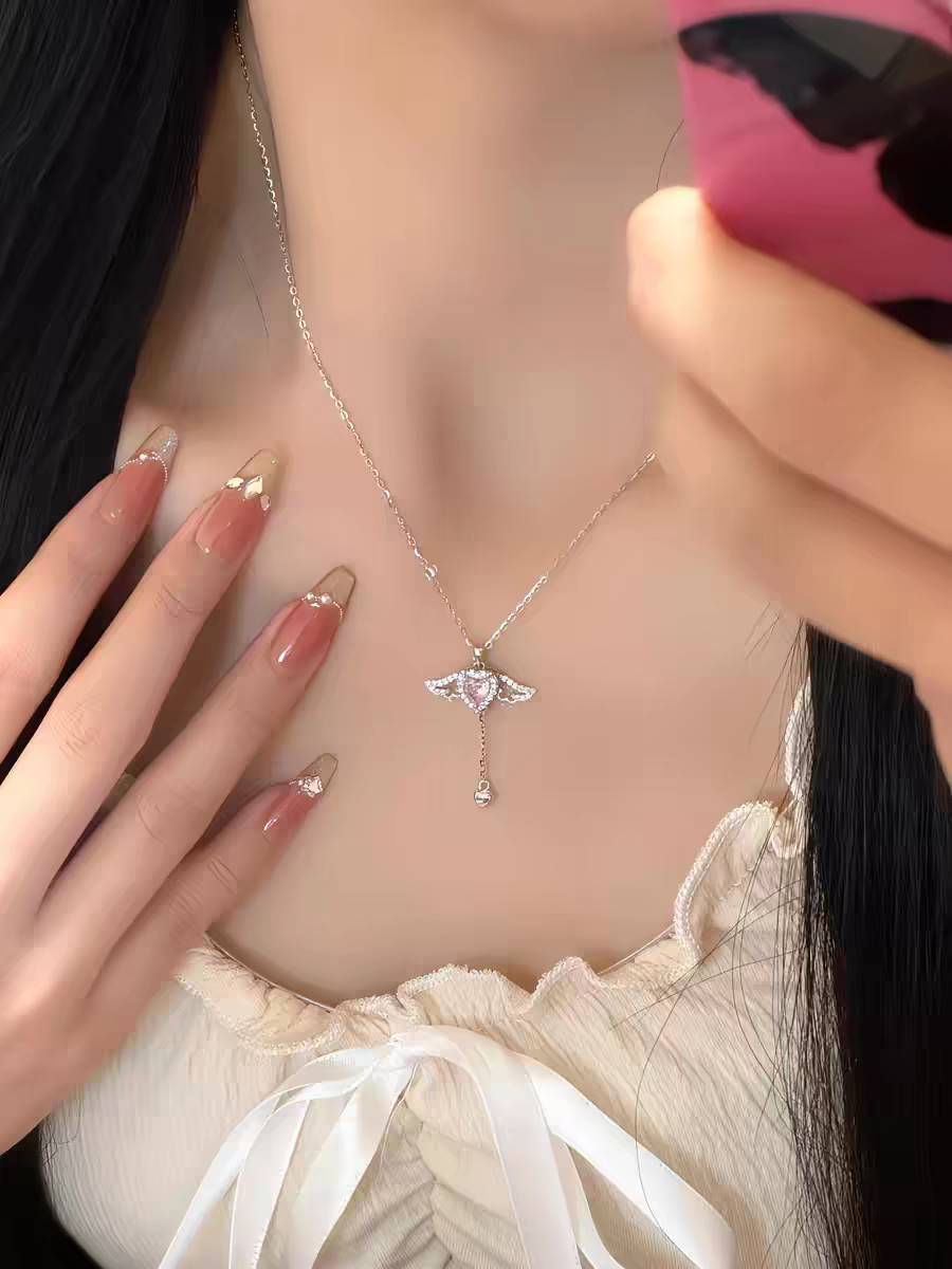 Angel Wings 999 Silver Necklace with lab certificate - 45-5 Cm