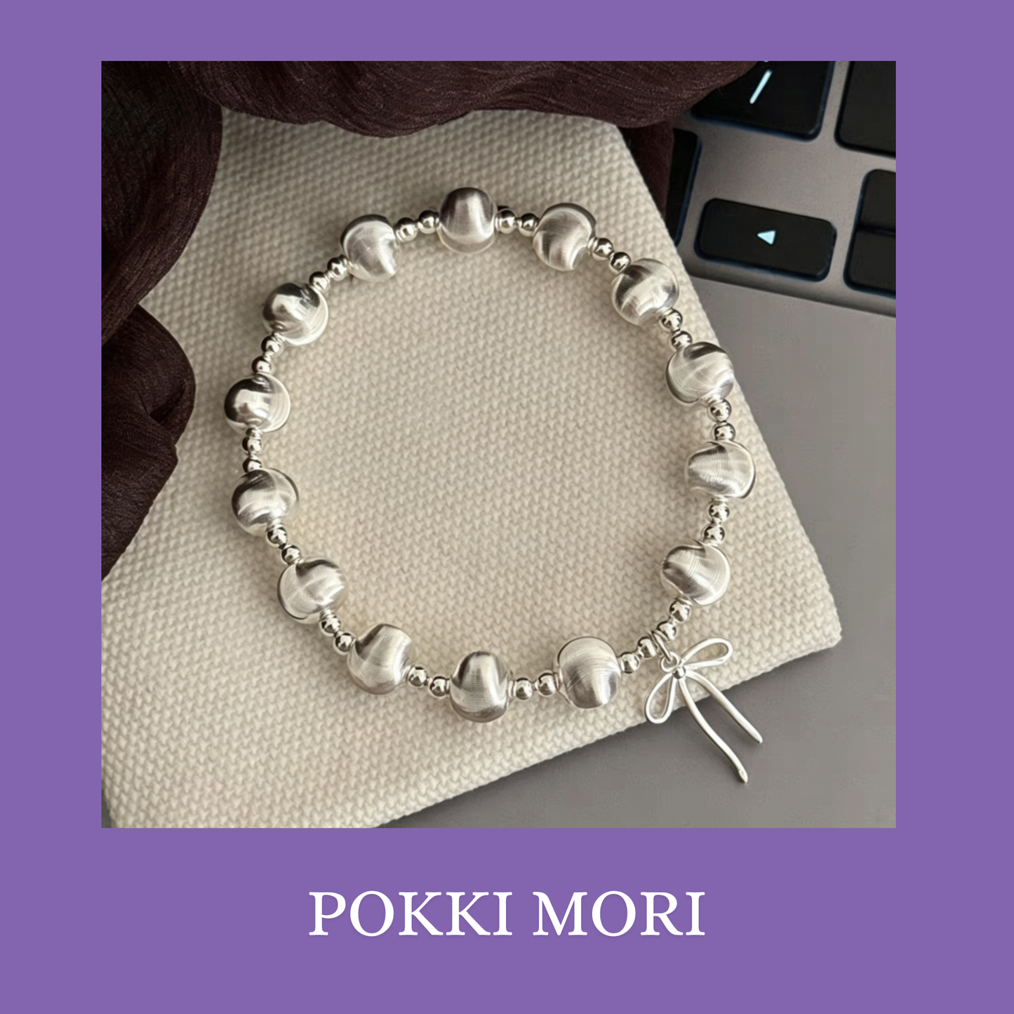 Beaded Sterling Silver 925 Bracelet With lab Certificate