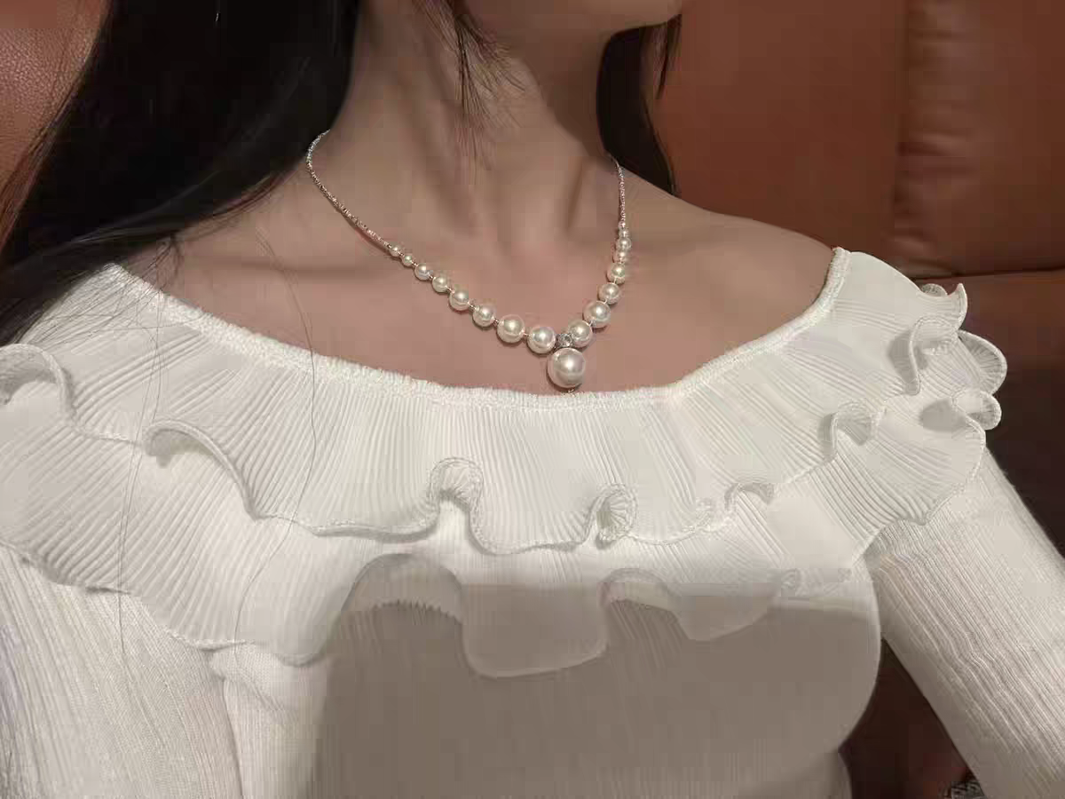 Natural Australian Pearls Sterling Silver Necklace 40+7cm Gift box and greetings card
