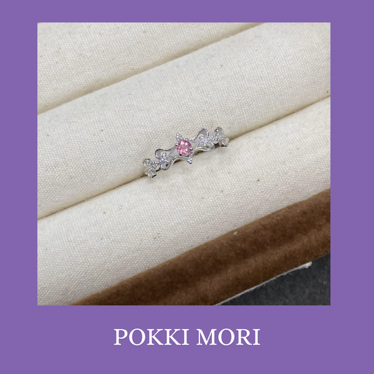 Pink Tiara  natural Tourmaline Sterling Silver 925 Ring Certified Resizable