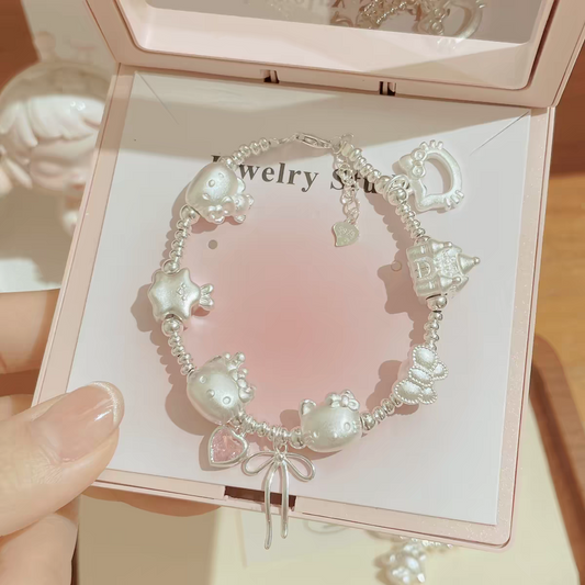 Kitty Bow 999 Pure Silver Certified bracelet