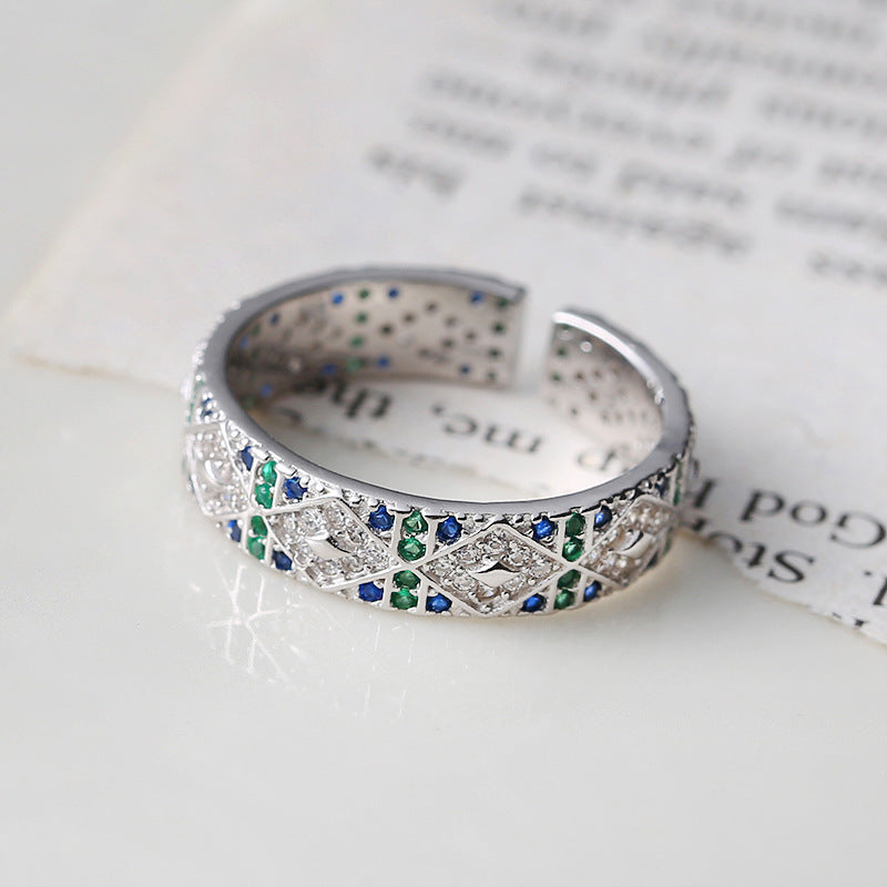 Geometric relationships Sterling Silver 925 Ring resizable