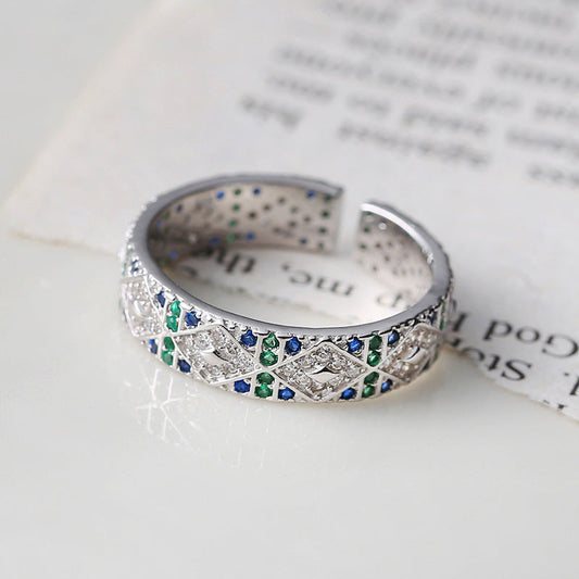 Geometric relationships Sterling Silver 925 Ring resizable