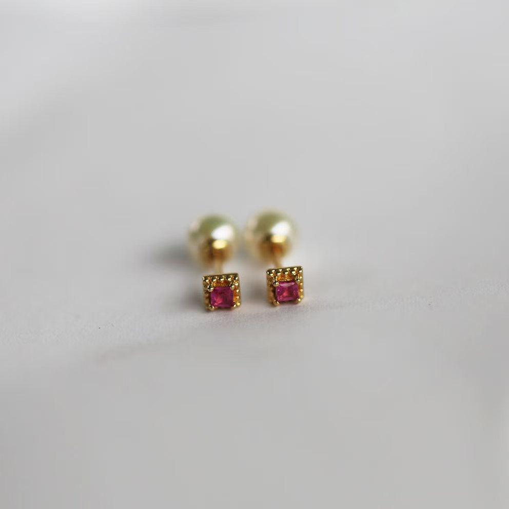 Exquisite minimalist Warm Winters Sterling Silver 925 Stud earrings with gold plating