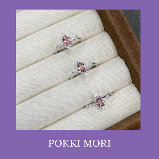 Pink Queen  natural Tourmaline Sterling Silver 925 Resizable Certified Ring