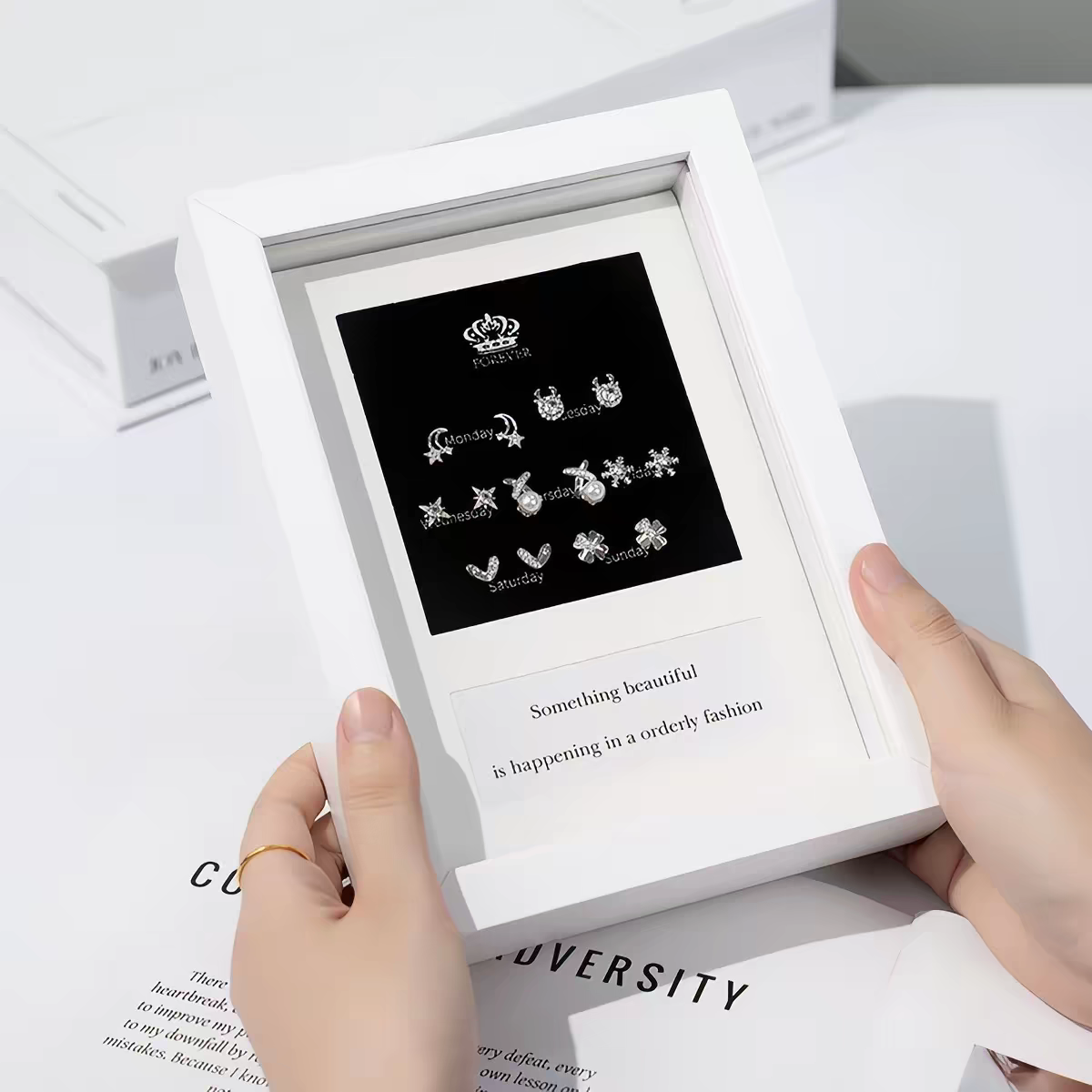 One Week Supply of your Sterling Silver 925 Earrings Each Piece comes with lab certificate and a photo Frame (Free photo print)