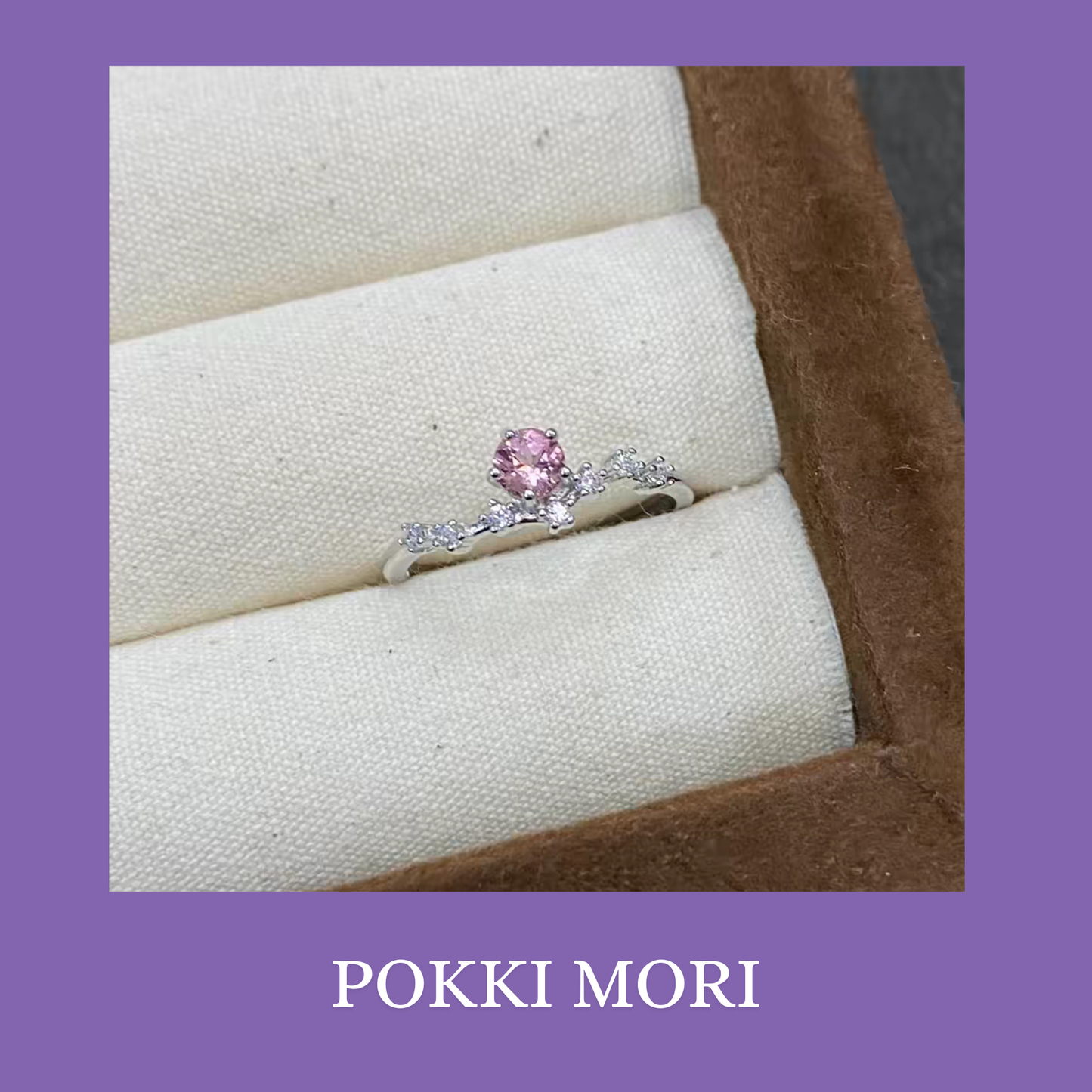 Pink Moon natural Tourmaline Sterling Silver 925 Resizable Certified Ring