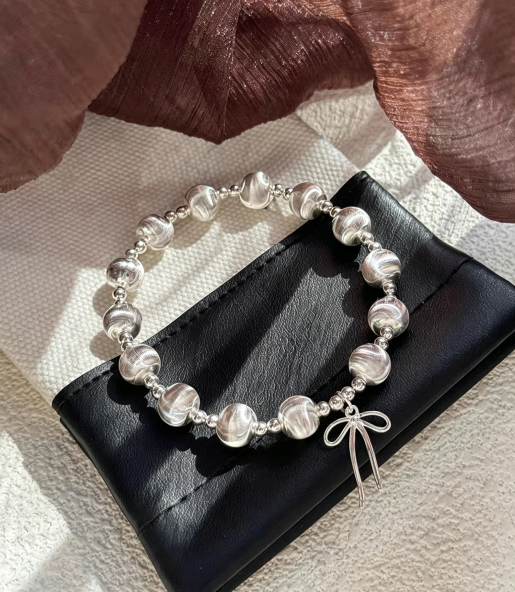 Beaded Sterling Silver 925 Bracelet With lab Certificate