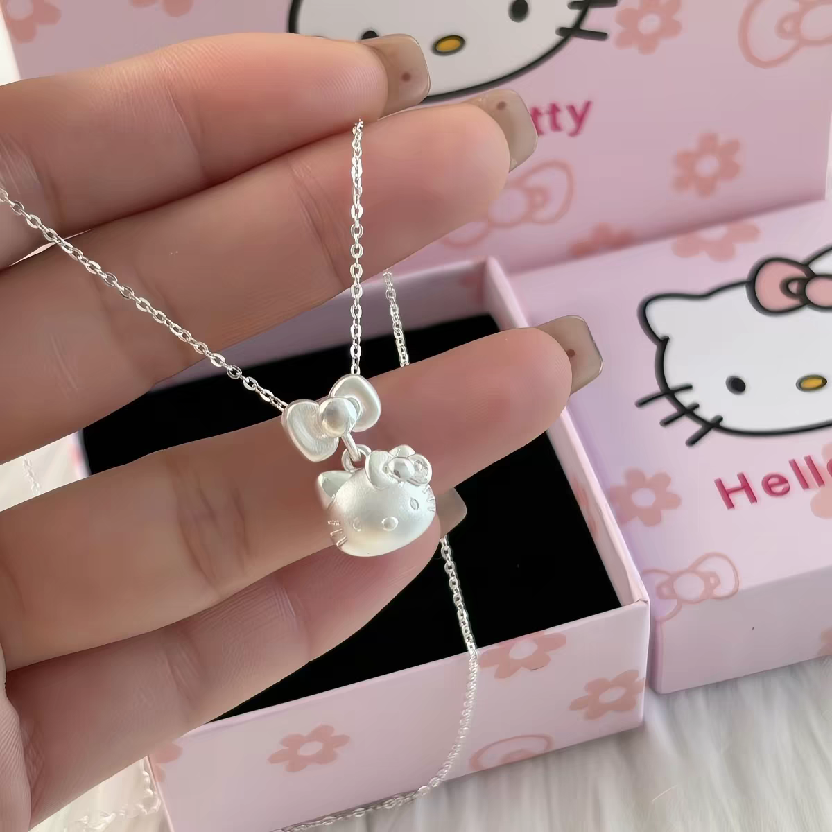Sweety Kitty 999 Silver Certified Necklace with oab certificate 40+5cm