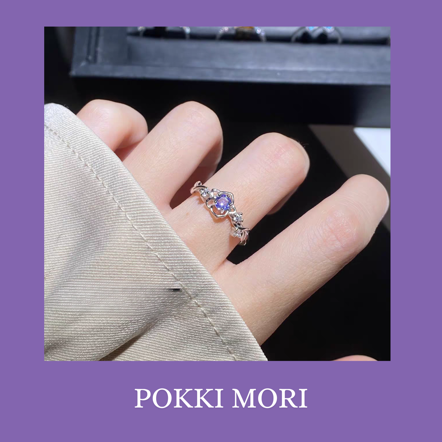 Flora  Natural tanzanite Sterling Silver 925 Ring Certified -resizable