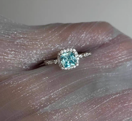 Ocean Blues 925 Sterling Silver Ring with certificate - Resizeable