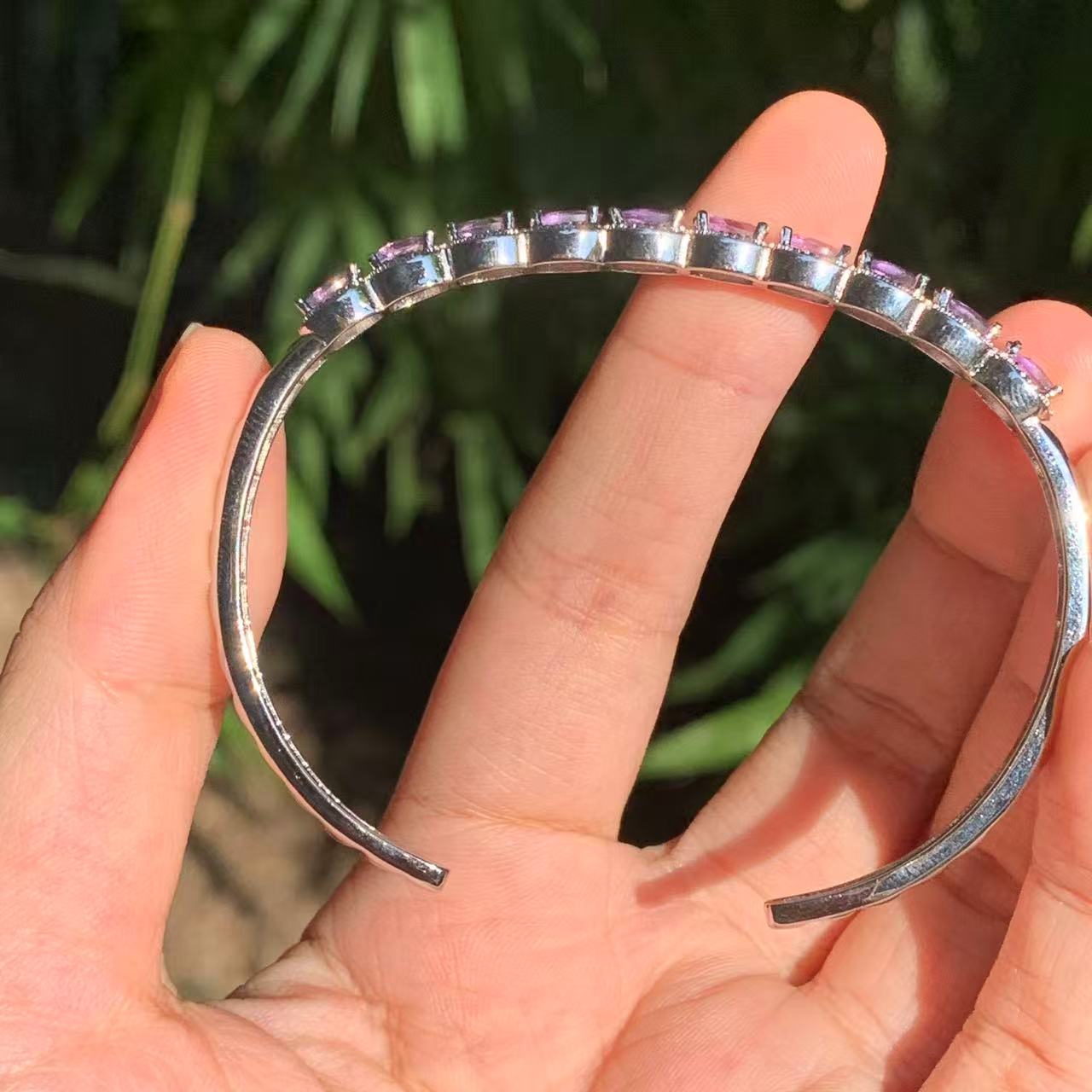 Amethyst Cuff Bracelet – Sterling Silver