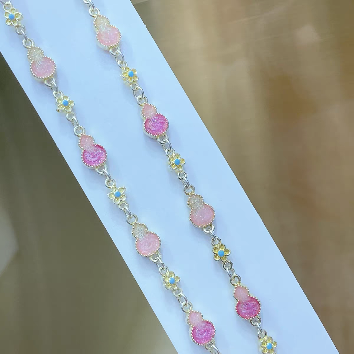 Fortune, Prosperity, and Peace" 9999 Sterling Silver Bracelet with Gold Trim with lab Certificate 10 Grams 17cm+4