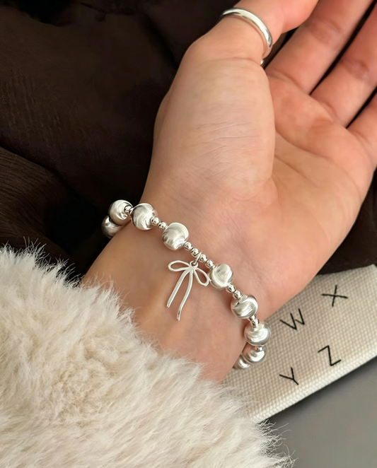 Beaded Sterling Silver 925 Bracelet With lab Certificate
