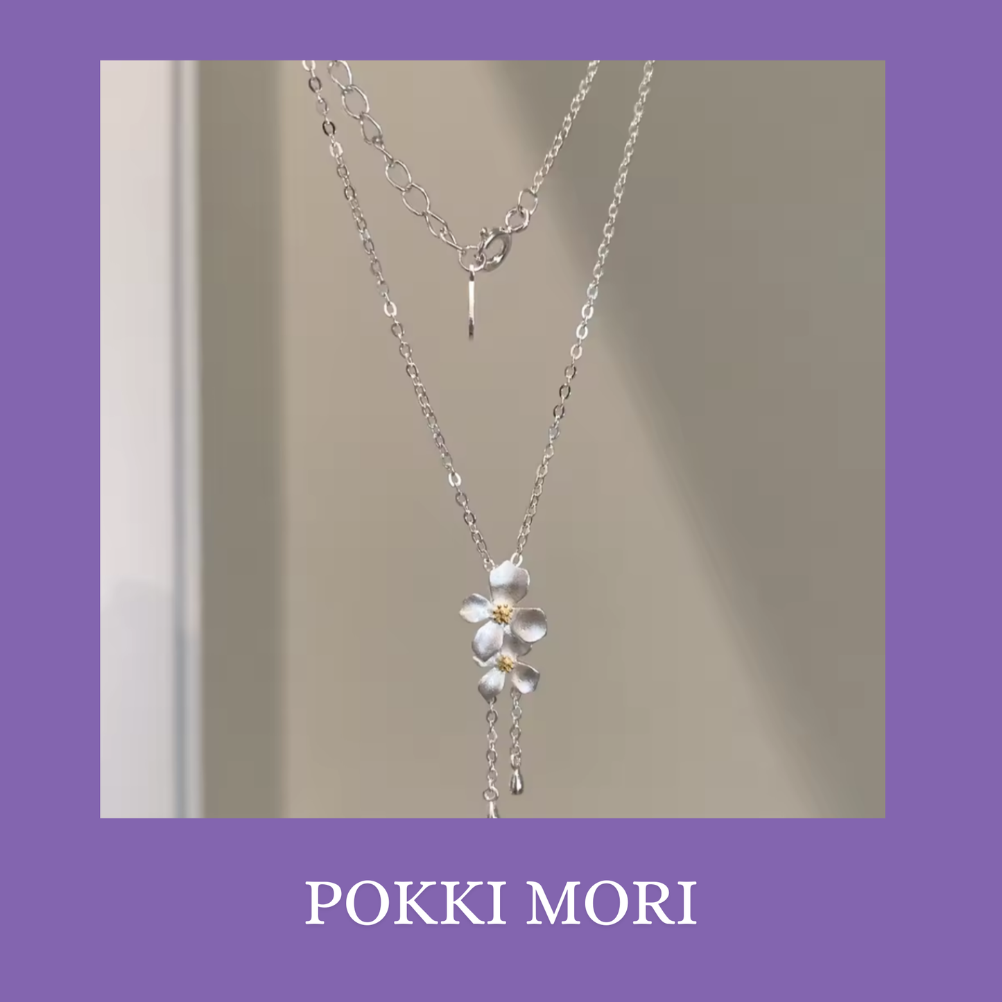 Gardenias Silver 999  Necklace with lab certificate