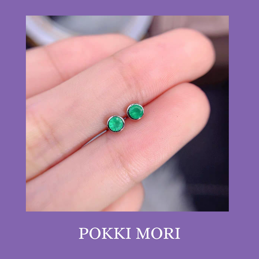 Natural Emeralds Sterling Silver 925 Stud Earrings with lab certificate 3*3mm