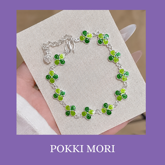 Clover leaf of Luck 999 Silver Bracelet - Certified