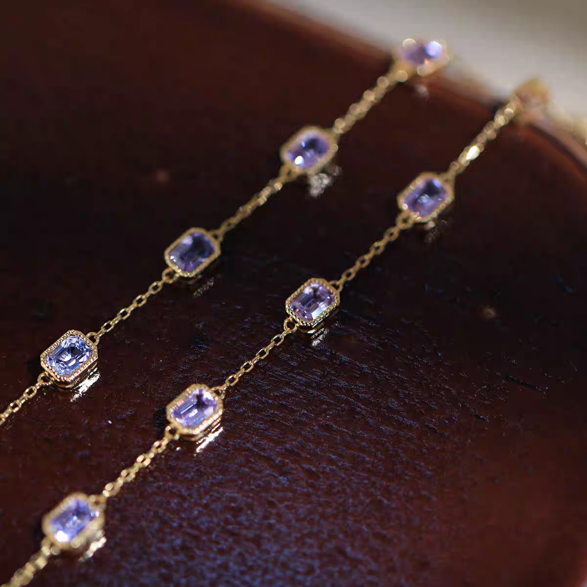 18K Gold Natural Pink Sapphire Bracelet With Lab Certificate