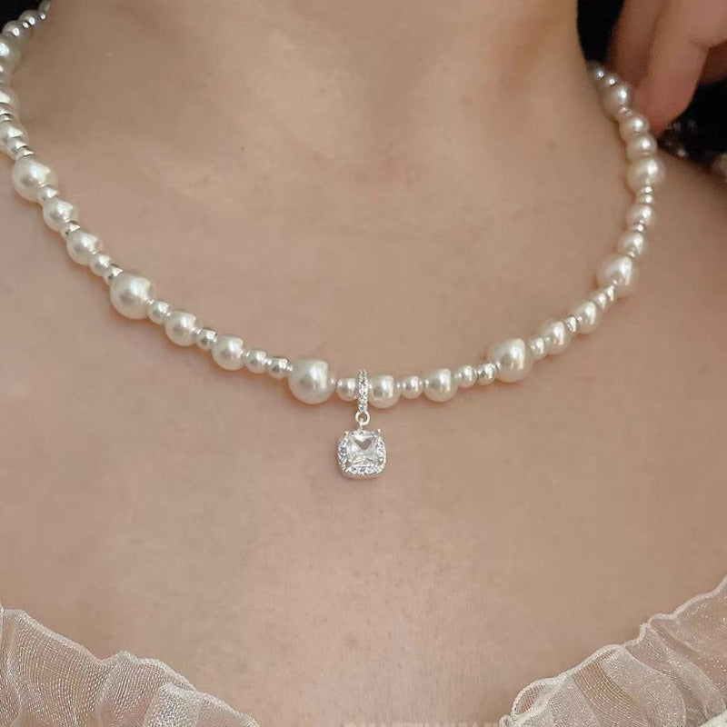 Sterling Silver Pendant Pearl Necklace
