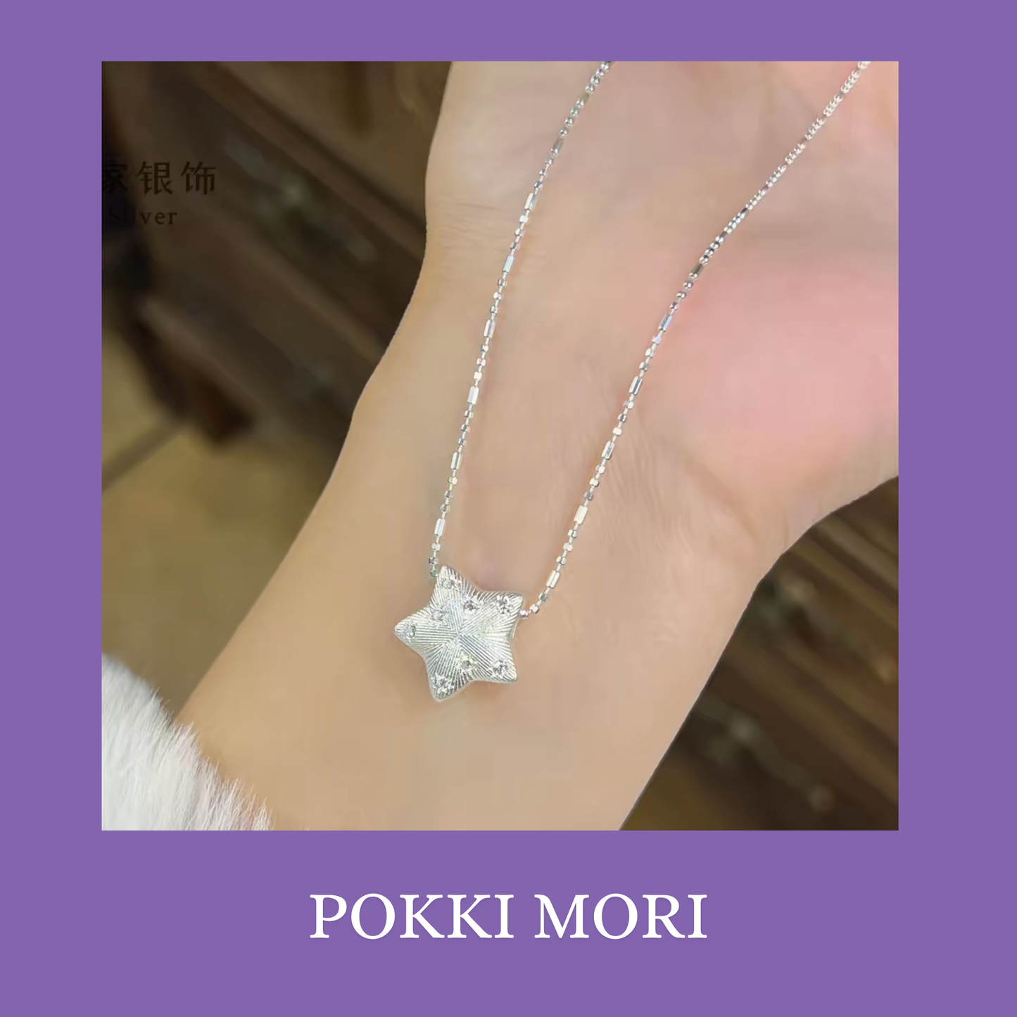 Stars into Star 999 Sliver Necklace with Certificate