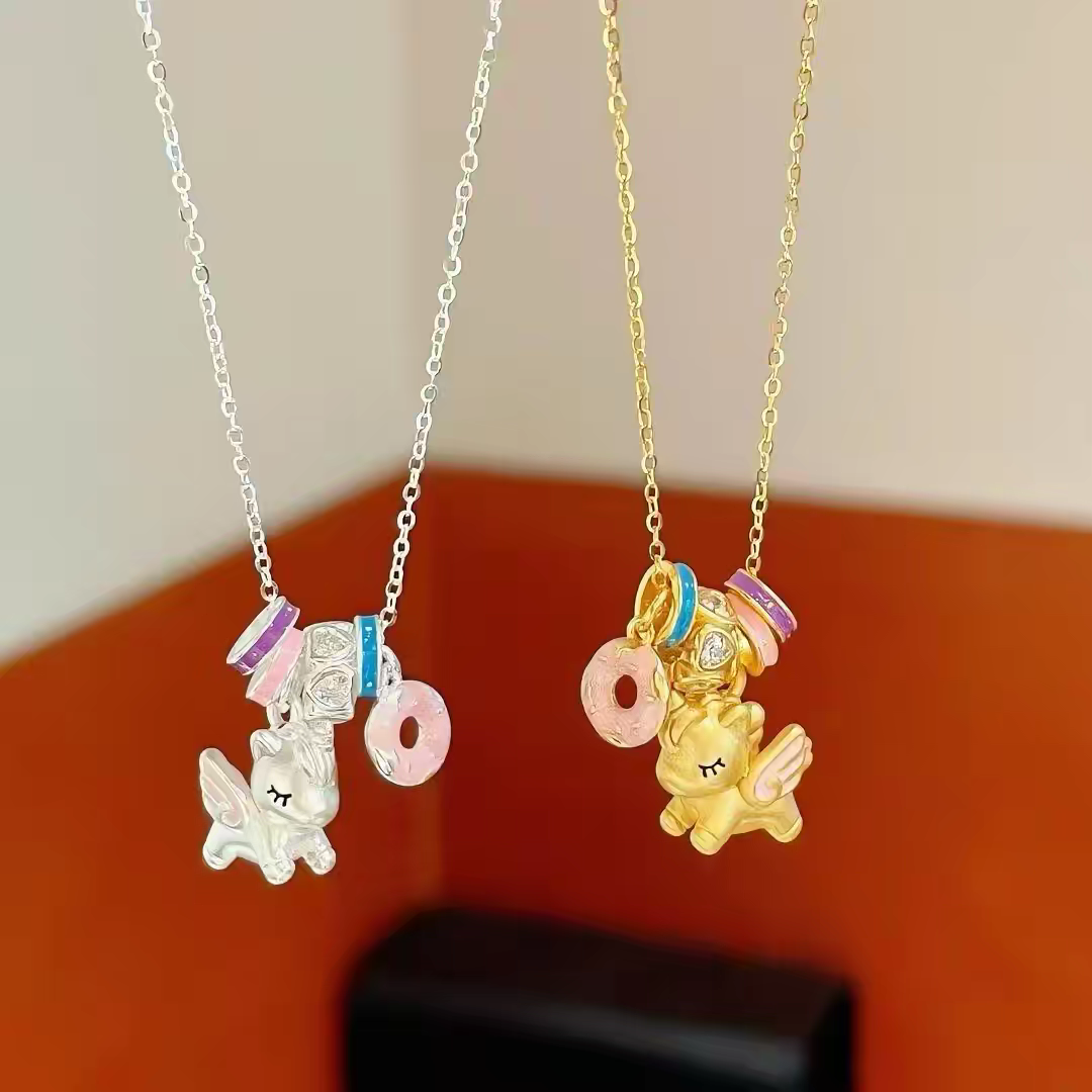Fantasy Unicorn status Sterling Silver 925 Necklace With Certificate 45-5cm